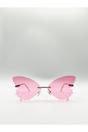 Pink Frameless Pink Butterfly Sunglasses, Image 1 of 6