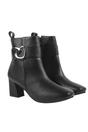 Black Adelaide Leather Block Heel Ankle Boots, Image 3 of 3