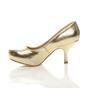 Gold Mid High Heel Court Shoes, Image 3 of 8