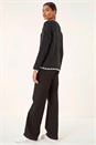 Black Stitch Detail Soft Knit Jumper, Image 3 of 6