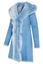 Sky Blue Toscana Sheep Leather Suede Trench Coat, Image 4 of 6