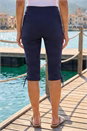 Navy  Tie Side Stretch Bengaline Trousers, Image 3 of 4
