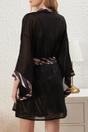 Multi WOVCOR Multi 2 Piece Leopard Print Nightdress Set with Sheer Robe, Image 4 of 4