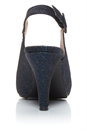 Navy  Glitter Peep Toe Heels, Image 3 of 5