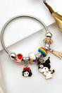 Silver Cartoon Charm Dangle Enamel Bangle Bracelet, Image 2 of 2