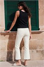 Ivory  Cropped Stretch Flared Trouser, Image 3 of 4