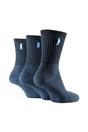 Blue 3 Pack Vintage Ribbed Socks, Image 1 of 3