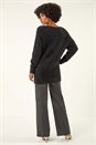 Black Fluffy Sparkly Bow Knit Jumper , Image 3 of 5