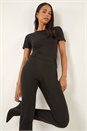 Black Petite Faux Suede Stretch Jeggings, Image 1 of 5