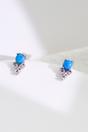 Silver Sterling Silver CZ Blue Tulip Studs, Image 1 of 2