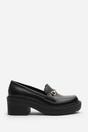 Black Jennifer Chunky Loafers With Metallic Accent, Image 2 of 5