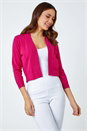 Fuchsia Lace Back Shrug, Image 2 of 5