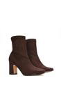Brown XY LONDON Brown 'Alex' Stretch Zip Up Ankle Boots with Block Heel, Image 3 of 6