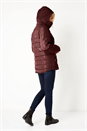 Wine Short Zip Through Padded Coat, Image 5 of 5