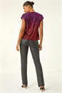CERISE Ombre Sequin Top, Image 4 of 7