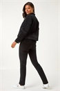 Black Corduroy Pocket Detail Stretch Jacket, Image 3 of 5