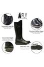 Black Womens Heel Knee High Zip Up Boots-Mol 2, Image 2 of 7