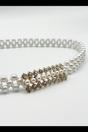 White Strenchy Pearl Chain Belt With Diamante Buckle, Image 2 of 4