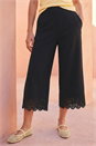 Black Laser Cut Wide Leg Trouser, Image 2 of 4