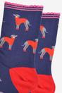 Blue Greyhound Dog Bamboo Socks, Image 3 of 5