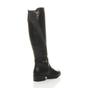 Black Zip Military Biker Style Knee Riding Boots, Image 4 of 6