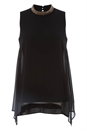 Black Embellished High Neck Top, Image 5 of 5