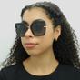 Black Square Top Black on Transparent Black Grey Gradient Sunglasses, Image 6 of 6