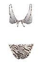 Multi Triangle Bikini Set with Tie Side Skirt Detail, Image 2 of 2