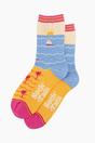 Cream Beach Sunset Bamboo Socks - Cream/Blue, Image 2 of 4