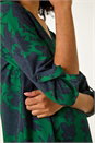 Green Floral Front Pleat Top, Image 5 of 5