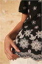 Black Floral Embroidered Top, Image 4 of 4
