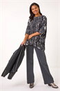 Black Animal Print Tunic Top, Image 4 of 5