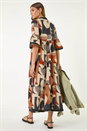 Tan Geometric Boho Maxi Dress, Image 3 of 5