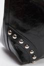 Black Studded Patent Buckle Hobo Shoulder Bag, Image 4 of 5