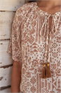 Stone Patchwork Tie Front Top, Image 4 of 4