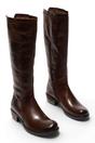 Brown Womens Leather Riding Long Boots-MISTRY, Image 2 of 5