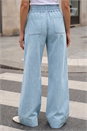 Light Denim Cotton Stretch Wide Leg Jean, Image 3 of 4