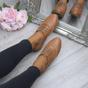 Tan AJVANI Tan Flat Lace Up Oxfords Brogues, Image 5 of 6