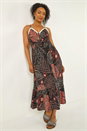 Black Petite Abstract Leaf Crochet Trim Dress, Image 1 of 5