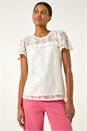 Ivory Lace Frill Top, Image 1 of 5