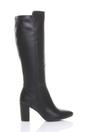 Black High Block Heel Stretchy Calf Boots, Image 1 of 5