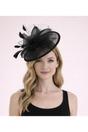 Black SVNX Black Floral Bow Mesh Detailing Fascinator, Image 1 of 3