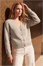 Stone Soft Shimmer Knit Cardigan, Image 2 of 5