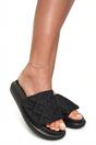 Black iKrush Black Josie Flatform Sandals, Image 1 of 8