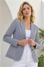 Navy Stripe Bengaline Stretch Blazer, Image 1 of 4