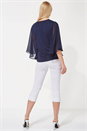 Navy  Chiffon Sleeve Top, Image 3 of 8