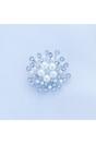 Silver Vintage Brooch with Pearl and Crystal, Image 1 of 3