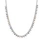 Silver Colourful Rainbow Jewelled Triangle Sterling Silver Station Necklace, Image 1 of 1