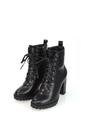 Black 'Ariel' Lace up High Block Heel Zip-up Biker Ankle Boots, Image 5 of 5