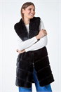 Black Faux Fur Longline Gilet, Image 2 of 6